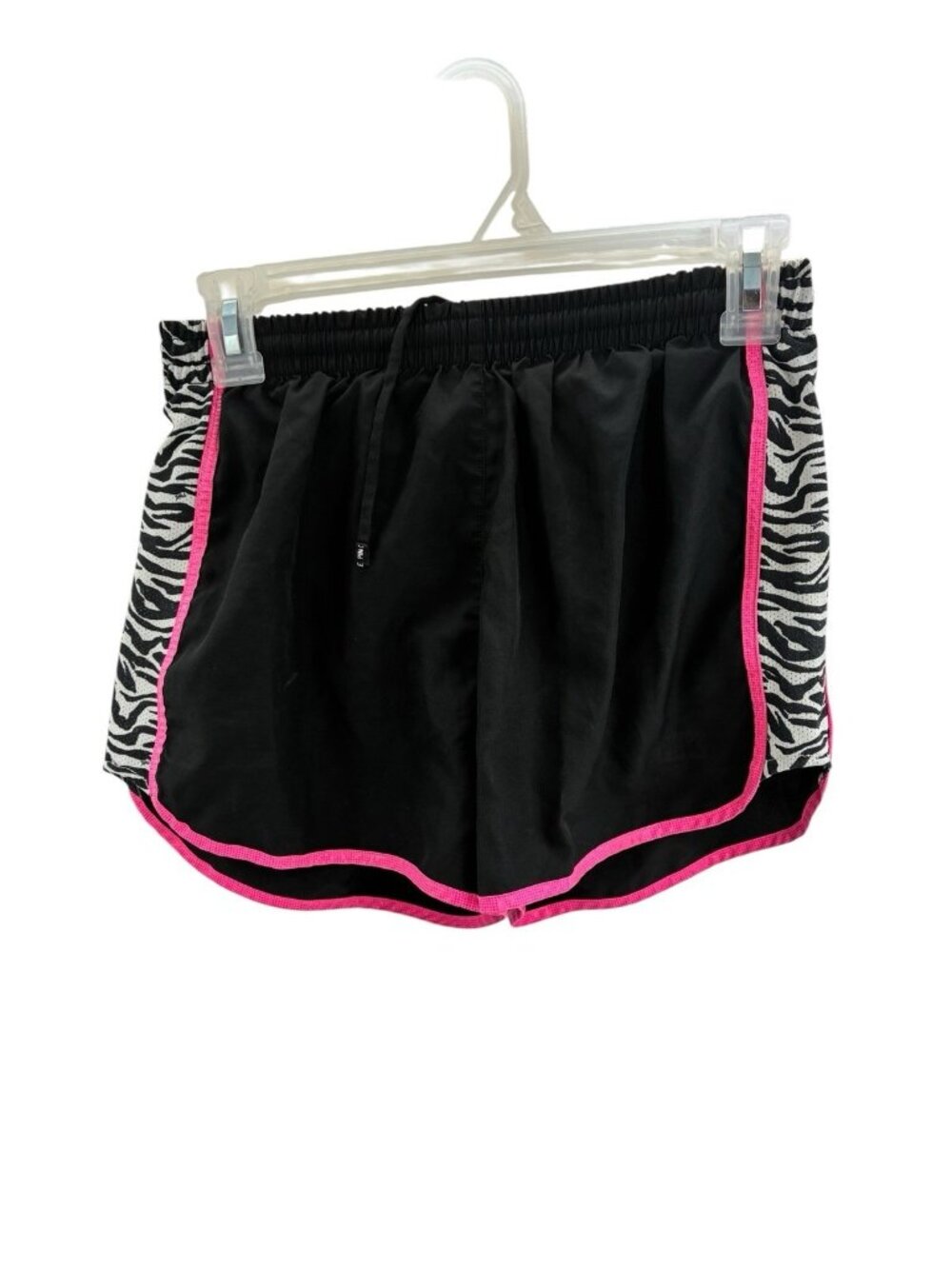 PINK Victorias Secret Womens XS Black Zebra Print Activewear Running Shorts